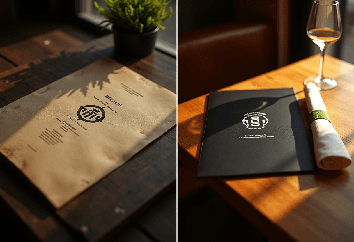 Restaurant rebrand — before and after