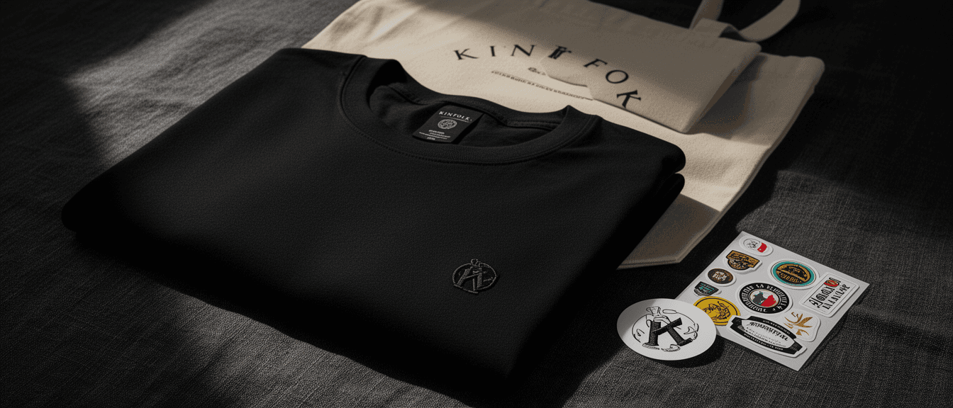 Custom folded apparel with embroidered logo