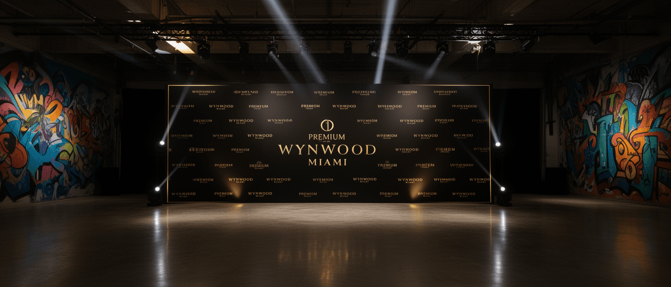 Step-and-repeat event backdrop and large-format signs