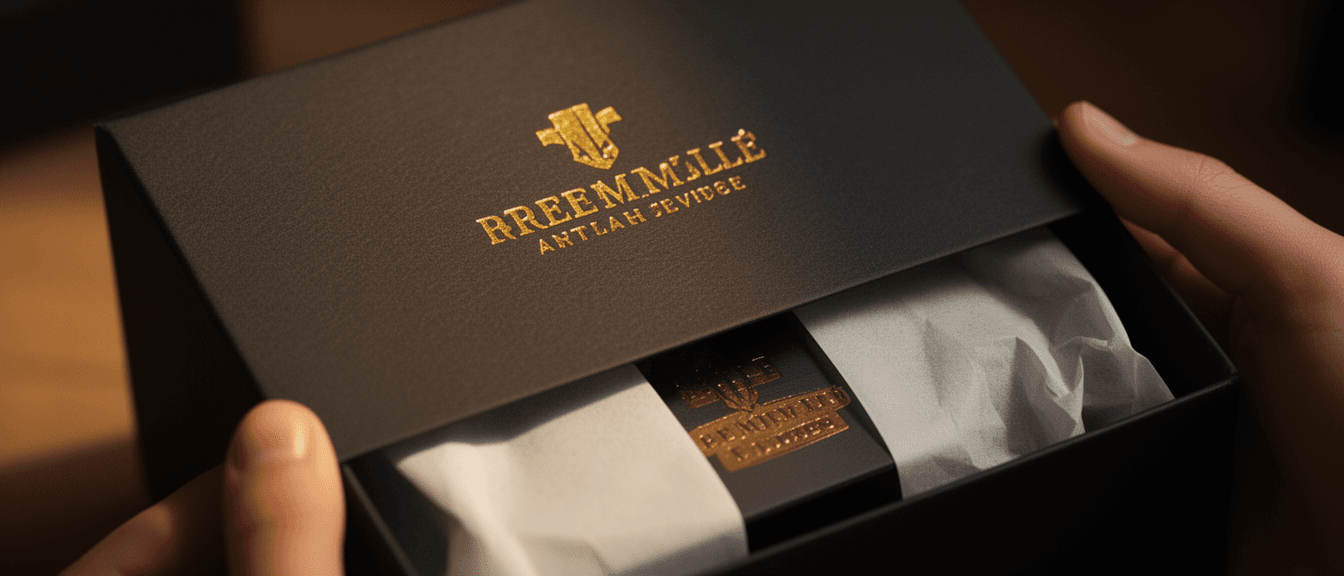 Branded folders and packaging with foil stamp